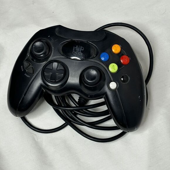 Xbox Original Hip Gear Wired Controller Black Tested & Working Just Right - Picture 1 of 4